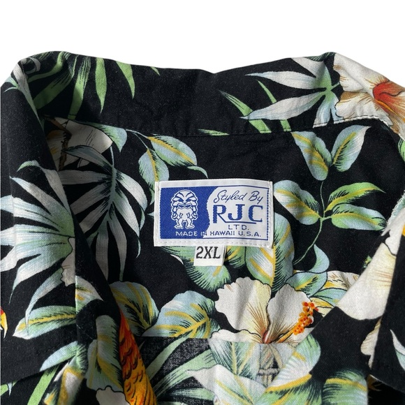 RJC Men’s XXL Hawaiian Shirt Button down Aloha Parrots USA Made Hawaii - Picture 5 of 5
